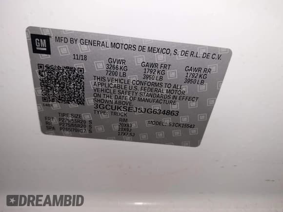 ✅ 2018 Chevrolet Silverado 1500 LTZ • VIN: 3GCUKSEJ5JG634863 • Лот: 41829006. Опубликован ранее на IAAI с пробегом 64 659 миль. Бесплатный доступ к архиву аукционных продаж из США и подробный отчёт об истории автомобиля на DreamBid. Изображение 9.