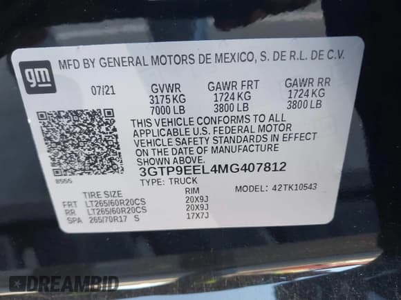 ✅ 2021 GMC Sierra 1500 AT4 • VIN: 3GTP9EEL4MG407812 • Лот: 43501960. Опубликован ранее на IAAI с пробегом 86 015 миль. Бесплатный доступ к архиву аукционных продаж из США и подробный отчёт об истории автомобиля на DreamBid. Изображение 9.