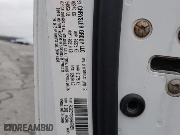 ✅ 2013 Dodge Challenger SXT • VIN: 2C3CDYAG7DH627859 • Lot: 83847224. Wystawiony na Copart z przebiegiem 186 896 mil. Bezpłatny archiwum sprzedaży aukcyjnych z USA i szczegółowy raport historii pojazdu na DreamBid. Zdjęcie 12.