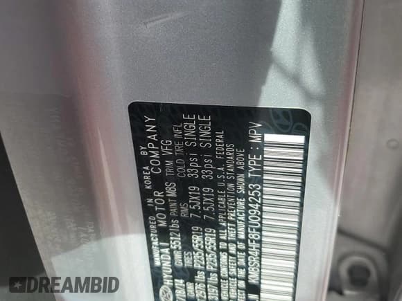 ✅ 2015 Hyundai Santa Fe Limited • VIN: KM8SR4HF8FU094253 • Лот: 91139025. Опубликован ранее на Copart с пробегом 212 519 миль. Бесплатный доступ к архиву аукционных продаж из США и подробный отчёт об истории автомобиля на DreamBid. Изображение 13.