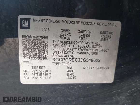 ✅ 2018 Chevrolet Silverado 1500 LT • VIN: 3GCPCREC3JG549623 • Lot: 43623946. Wystawiony na IAAI z przebiegiem 125 398 mil. Bezpłatny archiwum sprzedaży aukcyjnych z USA i szczegółowy raport historii pojazdu na DreamBid. Zdjęcie 9.