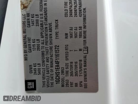 ✅ 2015 Chevrolet Colorado 2WD • VIN: 1GCHS1EA4F1161572 • Лот: 58803845. Опубликован ранее на Copart с пробегом 85 335 миль. Бесплатный доступ к архиву аукционных продаж из США и подробный отчёт об истории автомобиля на DreamBid. Изображение 12.