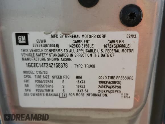 ✅ 2004 Chevrolet Silverado 1500 LS • VIN: 1GCEC14T24Z158378 • Лот: 58662004. Опубликован ранее на Copart с пробегом 148 510 миль. Бесплатный доступ к архиву аукционных продаж из США и подробный отчёт об истории автомобиля на DreamBid. Изображение 14.