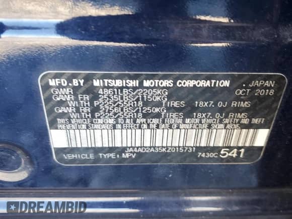 2019 Mitsubishi Outlander ES z VIN JA4AD2A35KZ015731, wystawiony jako Copart lot #90912815 z przebiegiem 101 291 mil mil oraz Czysty tytuł • Clean title. Historia ofert i sprzedaży dostępna na DreamBid. Obrazek 14.