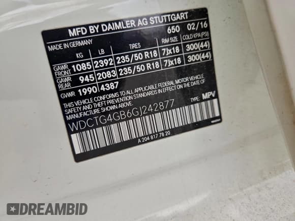 ✅ 2016 Mercedes-Benz GLA 250 • VIN: WDCTG4GB6GJ242877 • Лот: 94493045. Опубликован ранее на Copart с пробегом 143 420 миль. Бесплатный доступ к архиву аукционных продаж из США и подробный отчёт об истории автомобиля на DreamBid. Изображение 12.