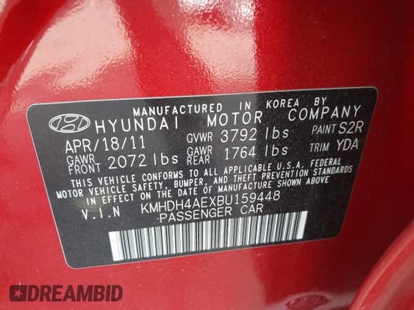 ✅ 2011 Hyundai Elantra GLS • VIN: KMHDH4AEXBU159448 • Lot: 43624749. Listed on IAAI with 105,897 mi. Free auction sales archive from the USA and detailed vehicle history report at DreamBid. Image 9.