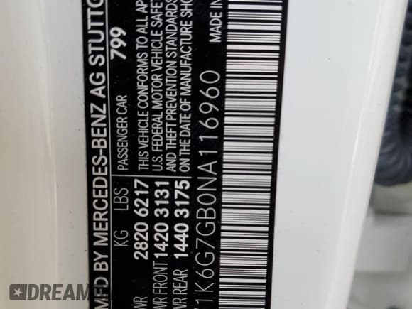 ✅ 2022 Mercedes-Benz S 580 • VIN: W1K6G7GB0NA116960 • Lot: 56691303. Wystawiony na Copart z przebiegiem 7 864 mil. Bezpłatny archiwum sprzedaży aukcyjnych z USA i szczegółowy raport historii pojazdu na DreamBid. Zdjęcie 12.