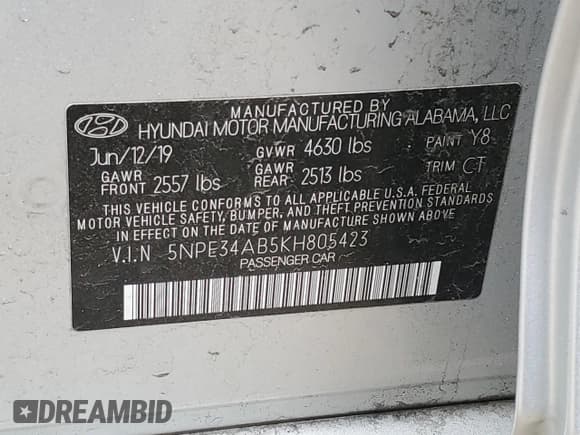 ✅ 2019 Hyundai Sonata Limited • VIN: 5NPE34AB5KH805423 • Лот: 46160493. Опубликован ранее на Copart с пробегом 59 915 миль. Бесплатный доступ к архиву аукционных продаж из США и подробный отчёт об истории автомобиля на DreamBid. Изображение 12.