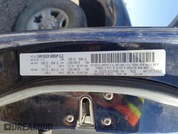 ✅ 2012 Ram 2500 Big Horn • VIN: 3C6UD5DL4CG147405 • Лот: 52204565. Опубликован ранее на Copart с пробегом 189 833 миль. Бесплатный доступ к архиву аукционных продаж из США и подробный отчёт об истории автомобиля на DreamBid. Изображение 12.