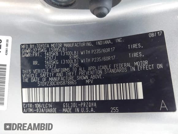 ✅ 2017 Toyota Sienna XLE Auto Access Seat • VIN: 5TDYZ3DCXHS878865 • Lot: 43404452. Wystawiony na IAAI z przebiegiem 175 131 mil. Bezpłatny archiwum sprzedaży aukcyjnych z USA i szczegółowy raport historii pojazdu na DreamBid. Zdjęcie 9.