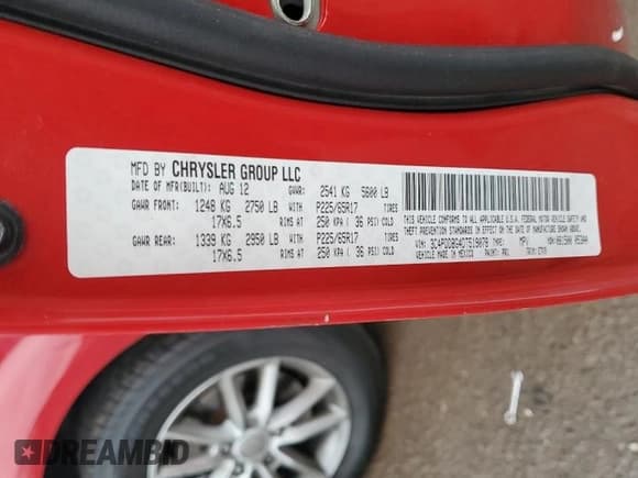 ✅ 2013 Dodge Journey SXT • VIN: 3C4PDDBG4DT519078 • Lot: 82585735. Listed on Copart with 95,501 mi. Free auction sales archive from the USA and detailed vehicle history report at DreamBid. Image 13.