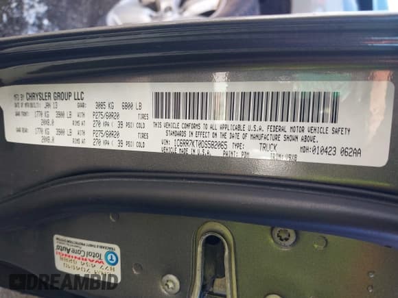 ✅ 2013 Ram 1500 Express • VIN: 1C6RR7KT0DS582065 • Lot: 43636507. Listed on IAAI with 189,061 mi. Free auction sales archive from the USA and detailed vehicle history report at DreamBid. Image 9.