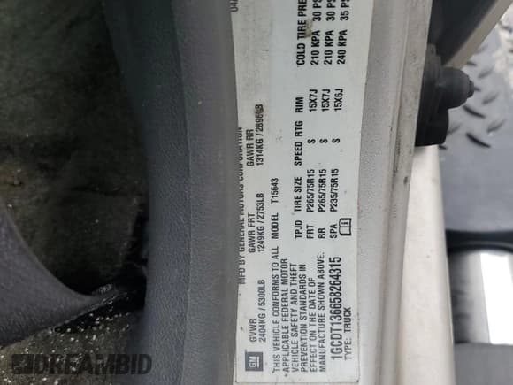 ✅ 2005 Chevrolet Colorado 1SF LS Z71 • VIN: 1GCDT136658264315 • Лот: 60955984. Опубликован ранее на Copart с пробегом 263 803 миль. Бесплатный доступ к архиву аукционных продаж из США и подробный отчёт об истории автомобиля на DreamBid. Изображение 13.