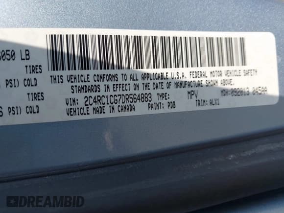 ✅ 2013 Chrysler Town & Country Touring L • VIN: 2C4RC1CG7DR564883 • Лот: 43210582. Опубликован ранее на IAAI с пробегом 150 400 миль. Бесплатный доступ к архиву аукционных продаж из США и подробный отчёт об истории автомобиля на DreamBid. Изображение 9.