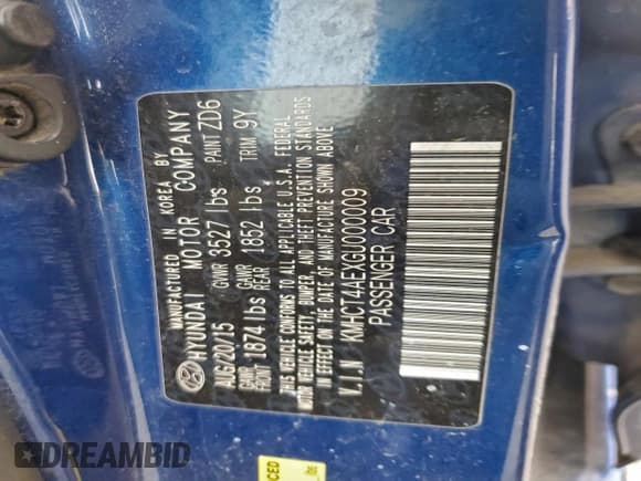 ✅ 2016 Hyundai Accent SE • VIN: KMHCT4AEXGU000009 • Lot: 94533375. Listed on Copart with 157,138 mi. Free auction sales archive from the USA and detailed vehicle history report at DreamBid. Image 12.