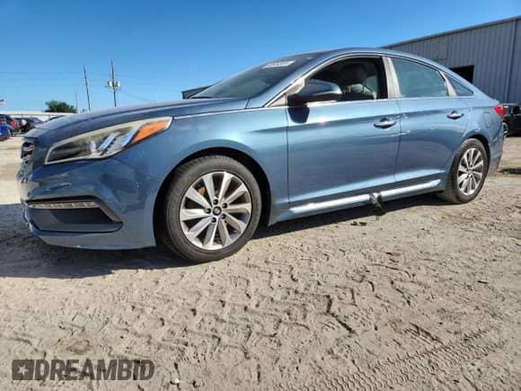 2015 Hyundai Sonata Sport with VIN 5NPE34AF3FH213558, listed as a Copart auction lot 90834565 with 117,192 mi miles and Clean title. Bid and sale history available at DreamBid. Image 1.