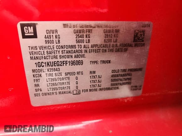 ✅ 2015 Chevrolet Silverado 2500HD Work Truck • VIN: 1GC1KUEG2FF196069 • Lot: 92900605. Listed on Copart with 246,975 mi. Free auction sales archive from the USA and detailed vehicle history report at DreamBid. Image 12.