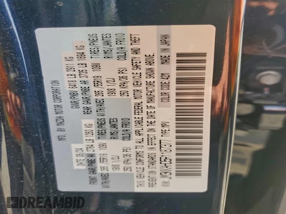 ✅ 2024 Mazda CX-90 Select • VIN: JM3KKAHD5R1187377 • Lot: 93890775. Listed on Copart with 19,457 mi. Free auction sales archive from the USA and detailed vehicle history report at DreamBid. Image 13.