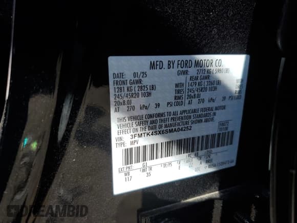 ✅ 2025 Ford Mustang Mach-E GT • VIN: 3FMTK4SX6SMA04252 • Lot: 80568635. Wystawiony na Copart z przebiegiem Nie podano. Bezpłatny archiwum sprzedaży aukcyjnych z USA i szczegółowy raport historii pojazdu na DreamBid. Zdjęcie 13.