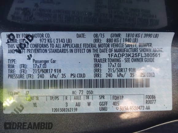 ✅ 2015 Ford Focus SE • VIN: 1FADP3K25FL380561 • Lot: 43720002. Wystawiony na IAAI z przebiegiem 127 219 mil. Bezpłatny archiwum sprzedaży aukcyjnych z USA i szczegółowy raport historii pojazdu na DreamBid. Zdjęcie 9.