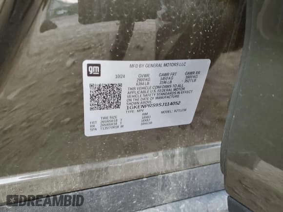 ✅ 2025 GMC Acadia AWD AT4 • VIN: 1GKENPRS9SJ114052 • Lot: 82498345. Listed on Copart with 20,062 mi. Free auction sales archive from the USA and detailed vehicle history report at DreamBid. Image 14.