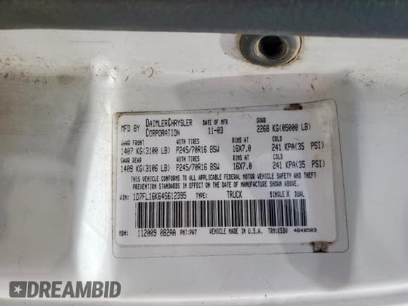 ✅ 2004 Dodge Dakota • VIN: 1D7FL16K64S612395 • Lot: 56545035. Wystawiony na Copart z przebiegiem Nie podano. Bezpłatny archiwum sprzedaży aukcyjnych z USA i szczegółowy raport historii pojazdu na DreamBid. Zdjęcie 12.