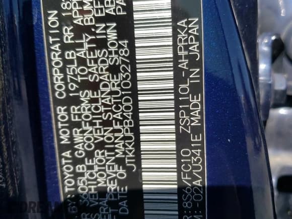 ✅ 2013 Scion xD • VIN: JTKKUPB40D1032784 • Лот: 84172145. Опубликован ранее на Copart с пробегом 133 126 миль. Бесплатный доступ к архиву аукционных продаж из США и подробный отчёт об истории автомобиля на DreamBid. Изображение 14.