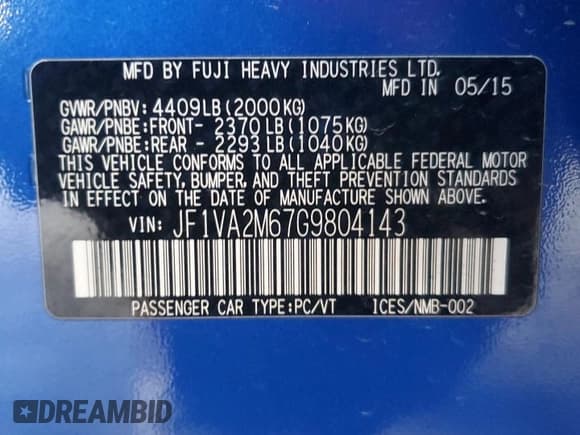 ✅ 2016 Subaru WRX STI • VIN: JF1VA2M67G9804143 • Lot: 87060825. Wystawiony na Copart z przebiegiem 119 116 mil. Bezpłatny archiwum sprzedaży aukcyjnych z USA i szczegółowy raport historii pojazdu na DreamBid. Zdjęcie 12.