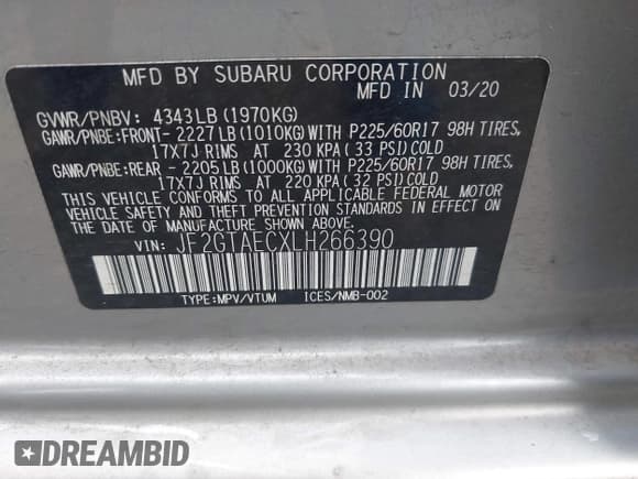 ✅ 2020 Subaru Crosstrek Premium • VIN: JF2GTAECXLH266390 • Лот: 43411178. Опубликован ранее на IAAI с пробегом 29 942 миль. Бесплатный доступ к архиву аукционных продаж из США и подробный отчёт об истории автомобиля на DreamBid. Изображение 9.