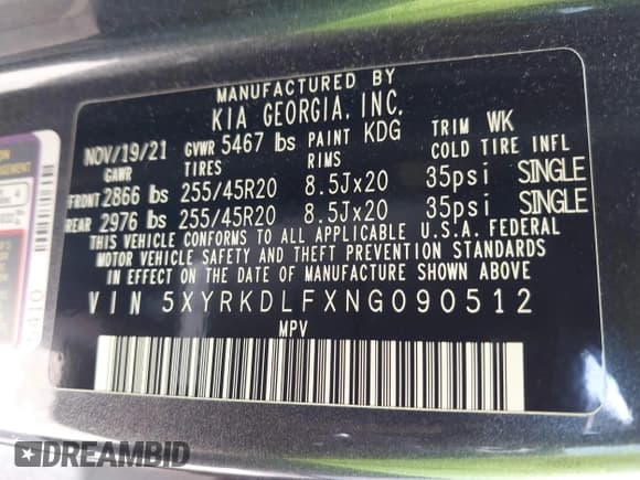 ✅ 2022 Kia Sorento SX • VIN: 5XYRKDLFXNG090512 • Lot: 43288705. Wystawiony na IAAI z przebiegiem 70 972 mil. Bezpłatny archiwum sprzedaży aukcyjnych z USA i szczegółowy raport historii pojazdu na DreamBid. Zdjęcie 9.
