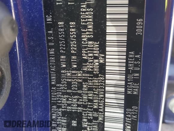 ✅ 2022 Toyota Corolla Cross XLE • VIN: 7MUEAAAG2NV033287 • Lot: 64847205. Listed on Copart with 68,805 mi. Free auction sales archive from the USA and detailed vehicle history report at DreamBid. Image 12.