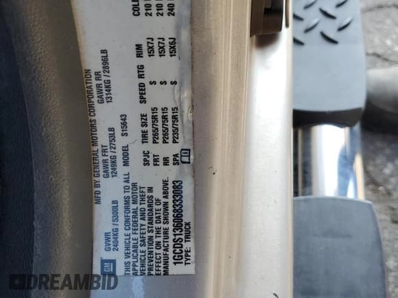 ✅ 2006 Chevrolet Colorado 3LT • VIN: 1GCDS136068333083 • Лот: 71371784. Опубликован ранее на Copart с пробегом 37 085 миль. Бесплатный доступ к архиву аукционных продаж из США и подробный отчёт об истории автомобиля на DreamBid. Изображение 12.