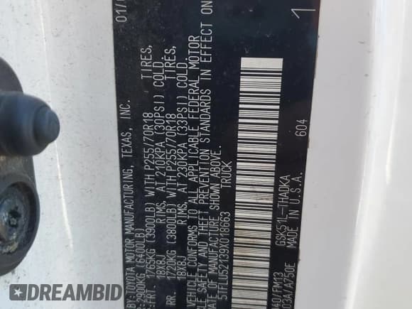 ✅ 2009 Toyota Tundra • VIN: 5TFLU52139X018663 • Lot: 63533135. Wystawiony na Copart z przebiegiem 175 235 mil. Bezpłatny archiwum sprzedaży aukcyjnych z USA i szczegółowy raport historii pojazdu na DreamBid. Zdjęcie 12.