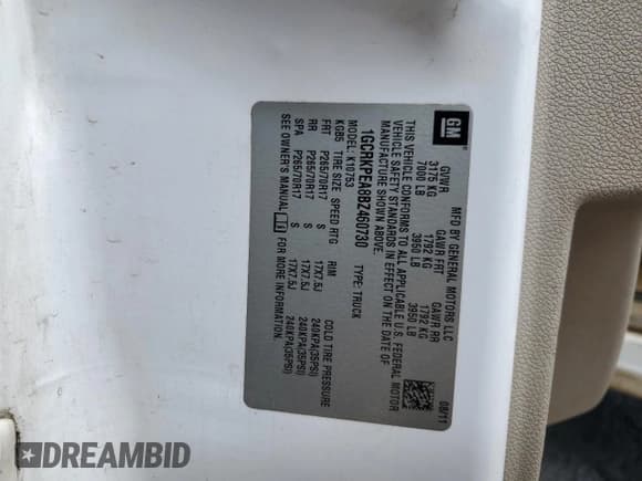 ✅ 2011 Chevrolet Silverado 1500 Work Truck • VIN: 1GCRKPEA8BZ460730 • Lot: 66801275. Listed on Copart with 341,248 mi. Free auction sales archive from the USA and detailed vehicle history report at DreamBid. Image 13.