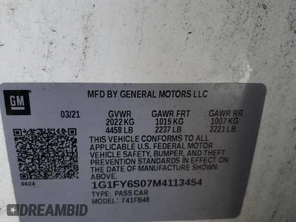 2021 Chevrolet Bolt EV LT z VIN 1G1FY6S07M4113454, wystawiony jako Copart lot #42066284 z przebiegiem 46 352 mil mil oraz . Historia ofert i sprzedaży dostępna na DreamBid. Obrazek 12.