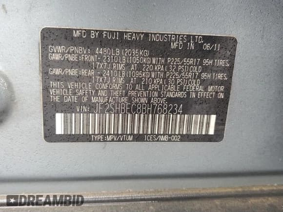 ✅ 2011 Subaru Forester X Limited • VIN: JF2SHBEC8BH768234 • Lot: 90563245. Listed on Copart with 154,673 mi. Free auction sales archive from the USA and detailed vehicle history report at DreamBid. Image 12.