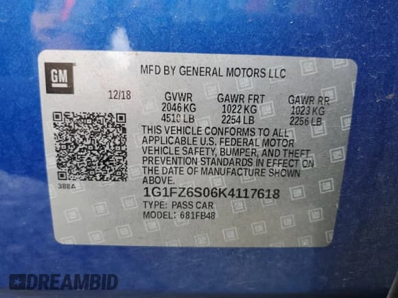 ✅ 2019 Chevrolet Bolt EV Premier • VIN: 1G1FZ6S06K4117618 • Lot: 68905824. Wystawiony na Copart z przebiegiem 48 949 mil. Bezpłatny archiwum sprzedaży aukcyjnych z USA i szczegółowy raport historii pojazdu na DreamBid. Zdjęcie 14.