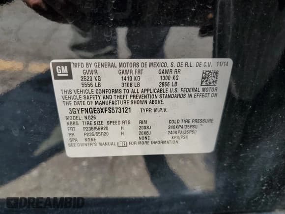 ✅ 2015 Cadillac SRX Premium Collection • VIN: 3GYFNGE3XFS573121 • Lot: 64599105. Wystawiony na Copart z przebiegiem 105 369 mil. Bezpłatny archiwum sprzedaży aukcyjnych z USA i szczegółowy raport historii pojazdu na DreamBid. Zdjęcie 13.