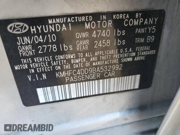 2011 Hyundai Azera GLS с VIN KMHFC4DD9BA532992, выставлен на аукционе Copart как лот 89530105 с пробегом 211 041 миль миль и Списание • Salvage title. История ставок и продаж доступна на DreamBid. Изображение 12.
