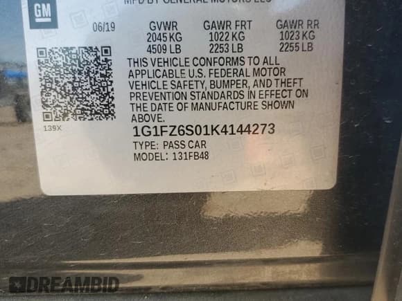 ✅ 2019 Chevrolet Bolt EV Premier • VIN: 1G1FZ6S01K4144273 • Lot: 59877964. Wystawiony na Copart z przebiegiem 42 795 mil. Bezpłatny archiwum sprzedaży aukcyjnych z USA i szczegółowy raport historii pojazdu na DreamBid. Zdjęcie 12.