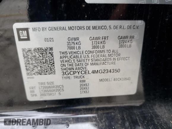 ✅ 2021 Chevrolet Silverado 1500 Custom Trail Boss • VIN: 3GCPYCEL4MG234350 • Lot: 52770875. Wystawiony na Copart z przebiegiem 66 346 mil. Bezpłatny archiwum sprzedaży aukcyjnych z USA i szczegółowy raport historii pojazdu na DreamBid. Zdjęcie 13.