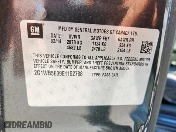 ✅ 2014 Chevrolet Impala LT • VIN: 2G1WB5E39E1152738 • Лот: 91885845. Опубликован ранее на Copart с пробегом 159 100 миль. Бесплатный доступ к архиву аукционных продаж из США и подробный отчёт об истории автомобиля на DreamBid. Изображение 12.