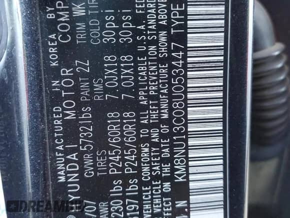 2008 Hyundai Veracruz GLS с VIN KM8NU13C08U053447, выставлен на аукционе Copart как лот 88463345 с пробегом 147 462 миль миль и Списание • Salvage title. История ставок и продаж доступна на DreamBid. Изображение 13.