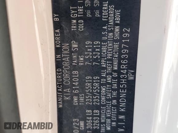 ✅ 2024 Kia Carnival SX • VIN: KNDNE5H34R6397192 • Lot: 84037745. Listed on Copart with 24,895 mi. Free auction sales archive from the USA and detailed vehicle history report at DreamBid. Image 13.