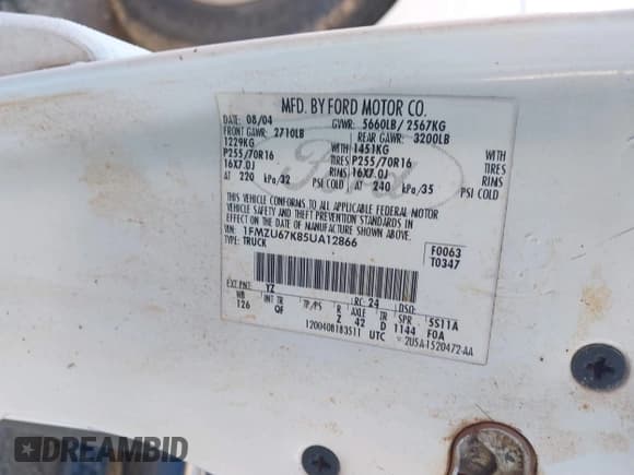 ✅ 2005 Ford Explorer Sport Trac XLS • VIN: 1FMZU67K85UA12866 • Lot: 41855631. Listed on IAAI with 218,640 mi. Free auction sales archive from the USA and detailed vehicle history report at DreamBid. Image 9.