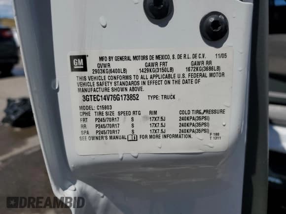 ✅ 2006 GMC Sierra 1500 Work Truck • VIN: 3GTEC14V76G173852 • Лот: 63993835. Опубликован ранее на Copart с пробегом 228 679 миль. Бесплатный доступ к архиву аукционных продаж из США и подробный отчёт об истории автомобиля на DreamBid. Изображение 12.