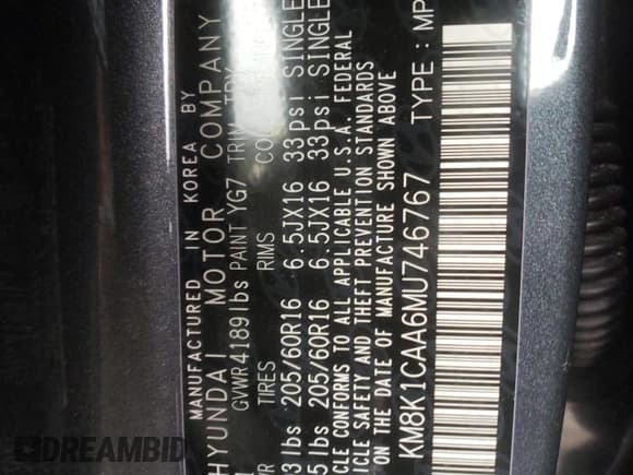 ✅ 2021 Hyundai Kona SE • VIN: KM8K1CAA6MU746767 • Лот: 80034793. Опубликован ранее на Copart с пробегом Не указан. Бесплатный доступ к архиву аукционных продаж из США и подробный отчёт об истории автомобиля на DreamBid. Изображение 14.