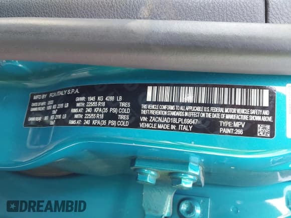 ✅ 2020 Jeep Renegade Limited • VIN: ZACNJAD18LPL69647 • Lot: 42435120. Listed on IAAI with 62,767 mi. Free auction sales archive from the USA and detailed vehicle history report at DreamBid. Image 9.