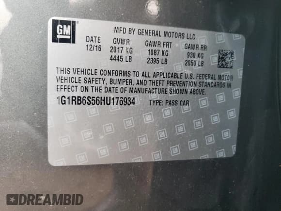 ✅ 2017 Chevrolet Volt Premier • VIN: 1G1RB6S56HU176934 • Lot: 41319884. Wystawiony na Copart z przebiegiem 44 675 mil. Bezpłatny archiwum sprzedaży aukcyjnych z USA i szczegółowy raport historii pojazdu na DreamBid. Zdjęcie 12.