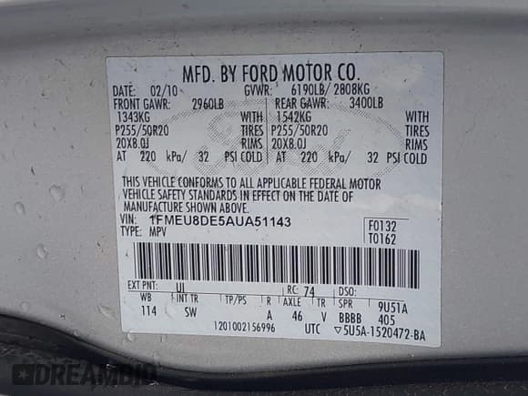 ✅ 2010 Ford Explorer XLT • VIN: 1FMEU8DE5AUA51143 • Lot: 42911821. Listed on IAAI with Not provided. Free auction sales archive from the USA and detailed vehicle history report at DreamBid. Image 9.